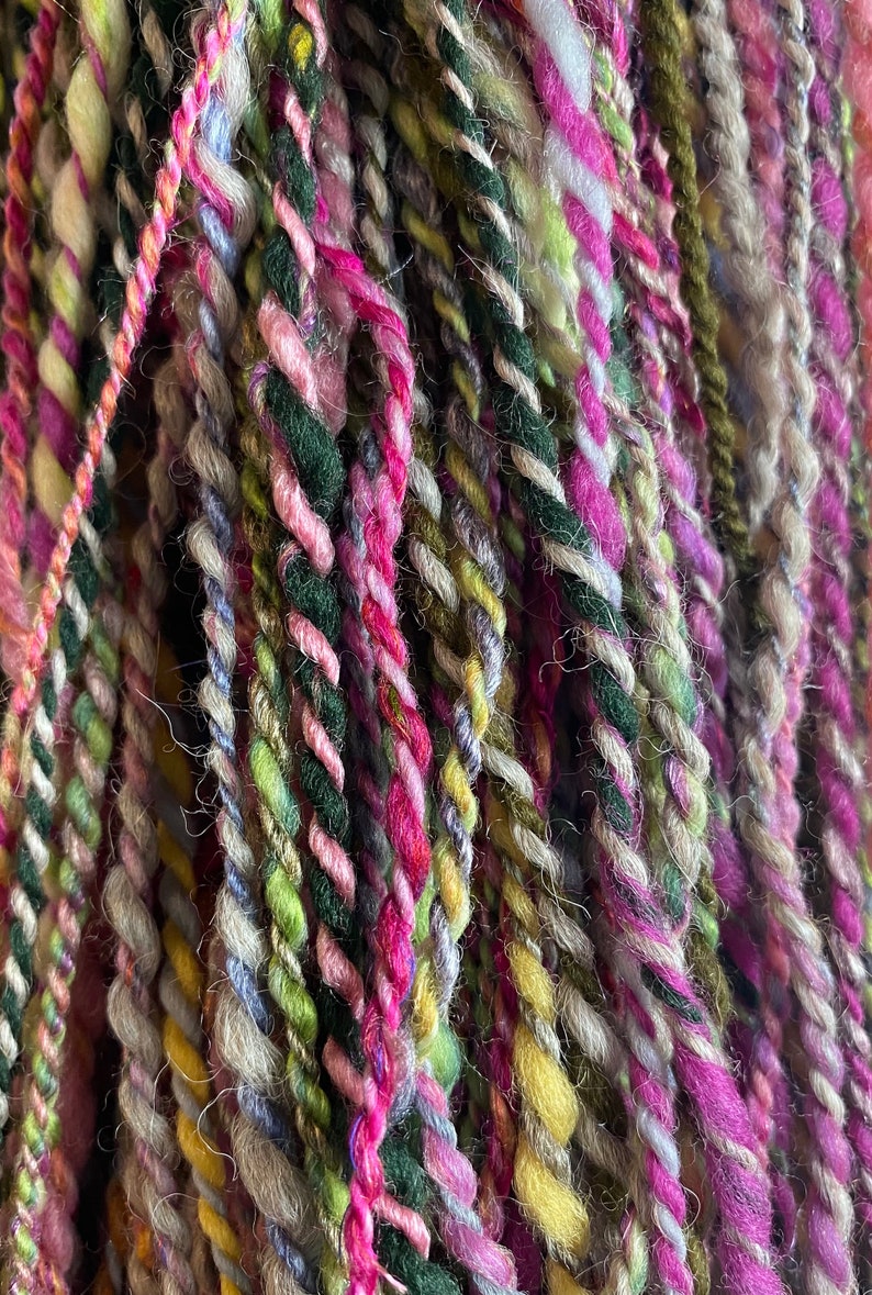 YARN Handspun, 3dk to Lt. Worsted, Sweetest Kiss Goodnight, Linville Gorge, NC Photo Inspired 166-226yds, wool, alpaca, silk image 5