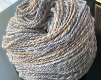 YARN HANDSPUN, Faux Cashmere, Nylon, 230 yds, 3dk to light worsted, Pebble, soft, knitters gift