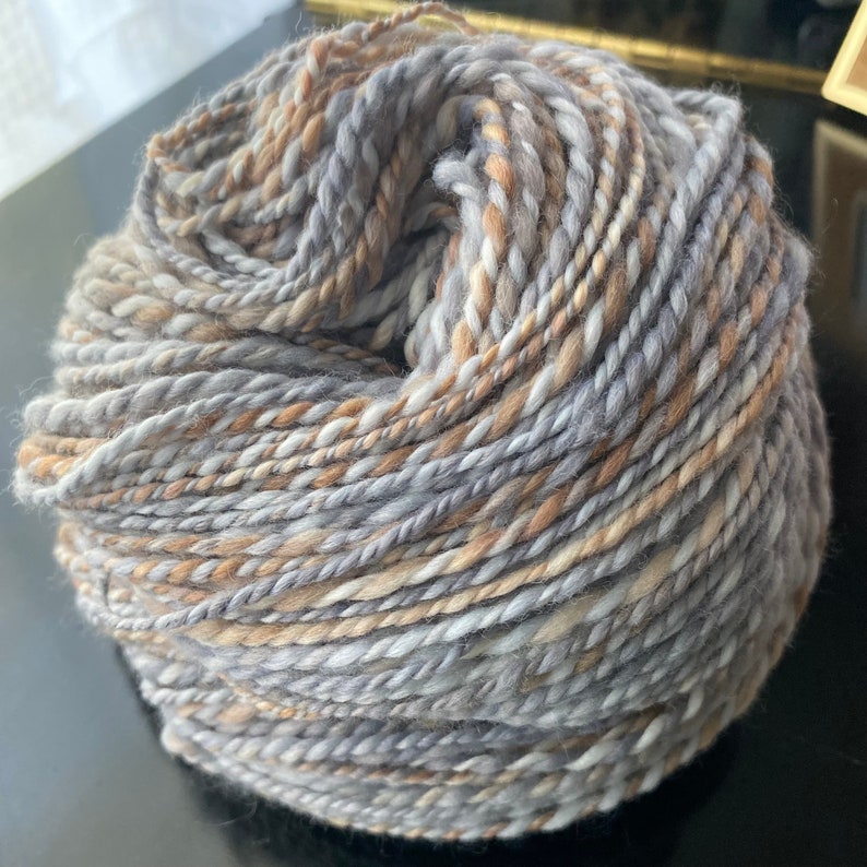 YARN HANDSPUN, Faux Cashmere, Nylon, 230 yds, 3dk to light worsted, Pebble, soft, knitters gift image 2