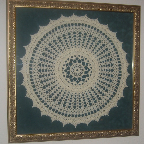 Framed Crochet Motif Doilie,Oracle Inspiration