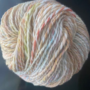 YARN HANDSPUN, Faux Cashmere, Nylon, 276 yds, 3dk to light worsted, Rainbow Corn, soft, knitters gift image 2