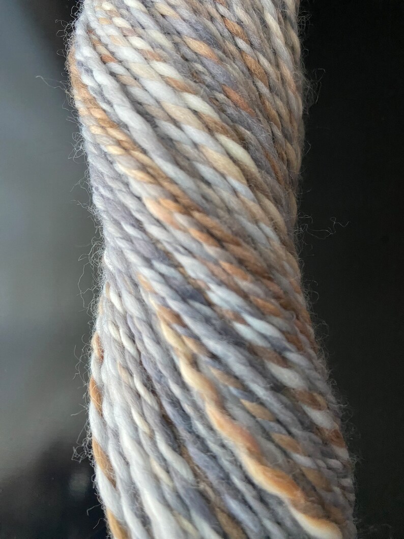YARN HANDSPUN, Faux Cashmere, Nylon, 230 yds, 3dk to light worsted, Pebble, soft, knitters gift image 3
