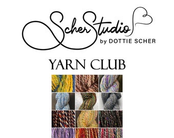 Yarn Club, yarn bundle, handspun yarn, art yarn, 3, 6, 12 months, colorful, wool, alpaca, some sparkly, all fun specialty yarns