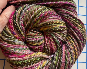 YARN Handspun, 3dk to Lt. Worsted, Sweetest Kiss Goodnight, Linville Gorge, NC Photo Inspired 166-226yds, wool, alpaca, silk