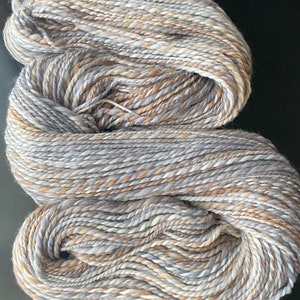 YARN HANDSPUN, Faux Cashmere, Nylon, 230 yds, 3dk to light worsted, Pebble, soft, knitters gift image 5
