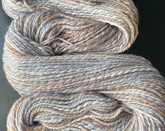 YARN HANDSPUN, Faux Cashmere, Nylon, 230 yds, 3dk to light worsted, Pebble, soft, knitters gift