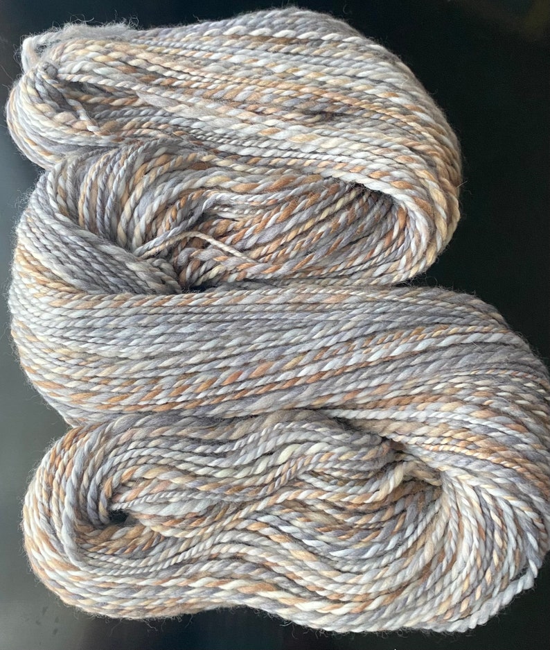 YARN HANDSPUN, Faux Cashmere, Nylon, 230 yds, 3dk to light worsted, Pebble, soft, knitters gift image 5