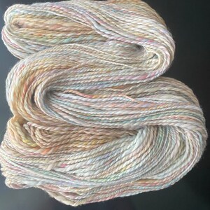 YARN HANDSPUN, Faux Cashmere, Nylon, 276 yds, 3dk to light worsted, Rainbow Corn, soft, knitters gift image 5