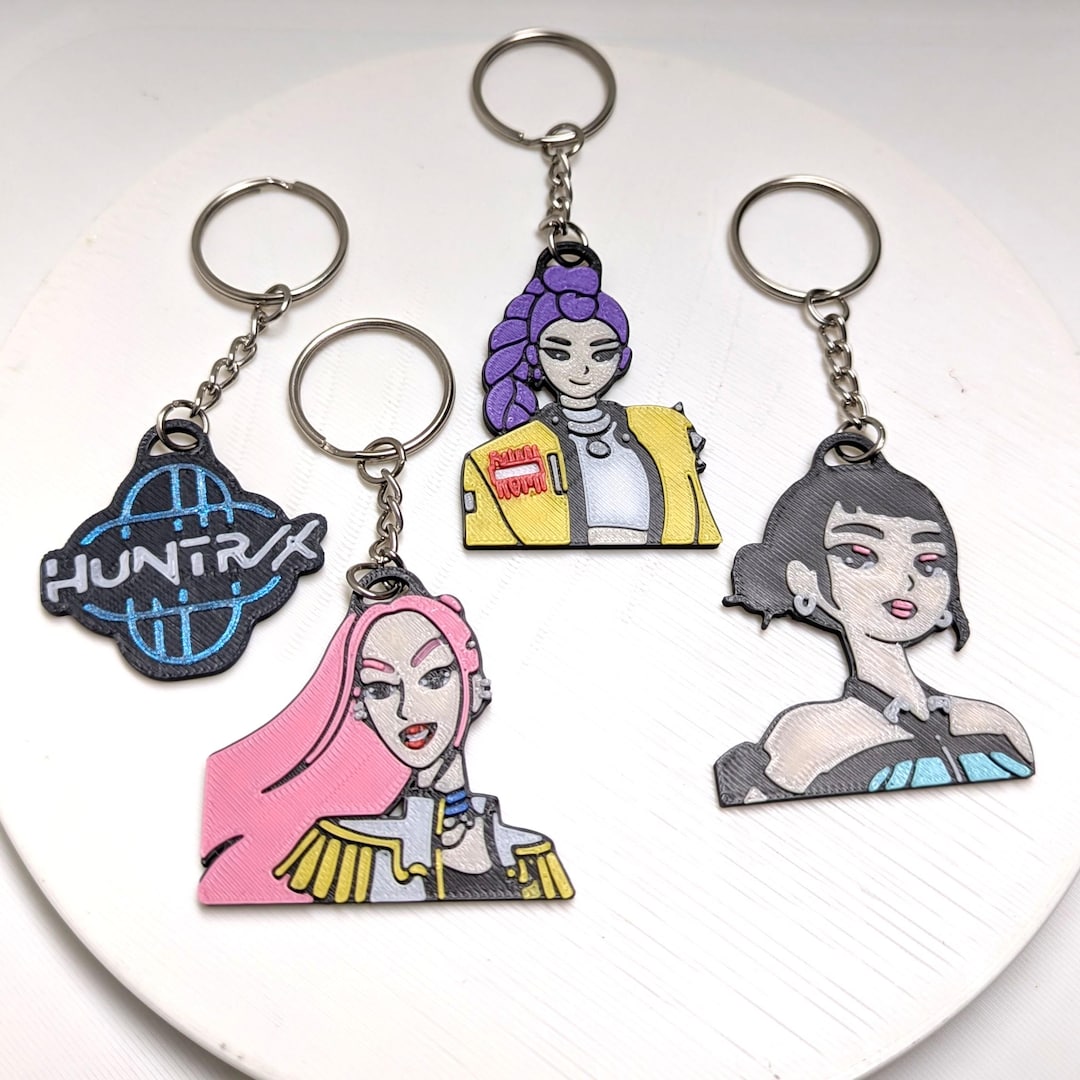 K-pop Demon Hunters Keychain – 3D Printed Mira, Zoey, Rumi