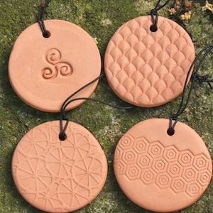 Terra Cotta Essential Oil Diffuser Disk: Hanging Aromatherapy