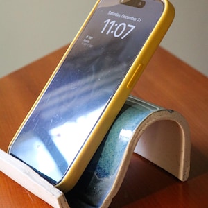 Suporte para celular, suporte para cartão de visita, suporte para iPhone, suporte para receitas, suporte para óculos, cerâmica artesanal, presente exclusivo