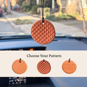 Terra Cotta Essential Oil Diffuser Disk | Hanging Car Air Freshener | Natural Aromatherapy for Home, Office & Car
