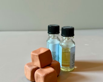 Terracotta Aromatherapy Diffuser Cubes – Pocket Clay Essential Oil Stones – Natural Car Home Scent
