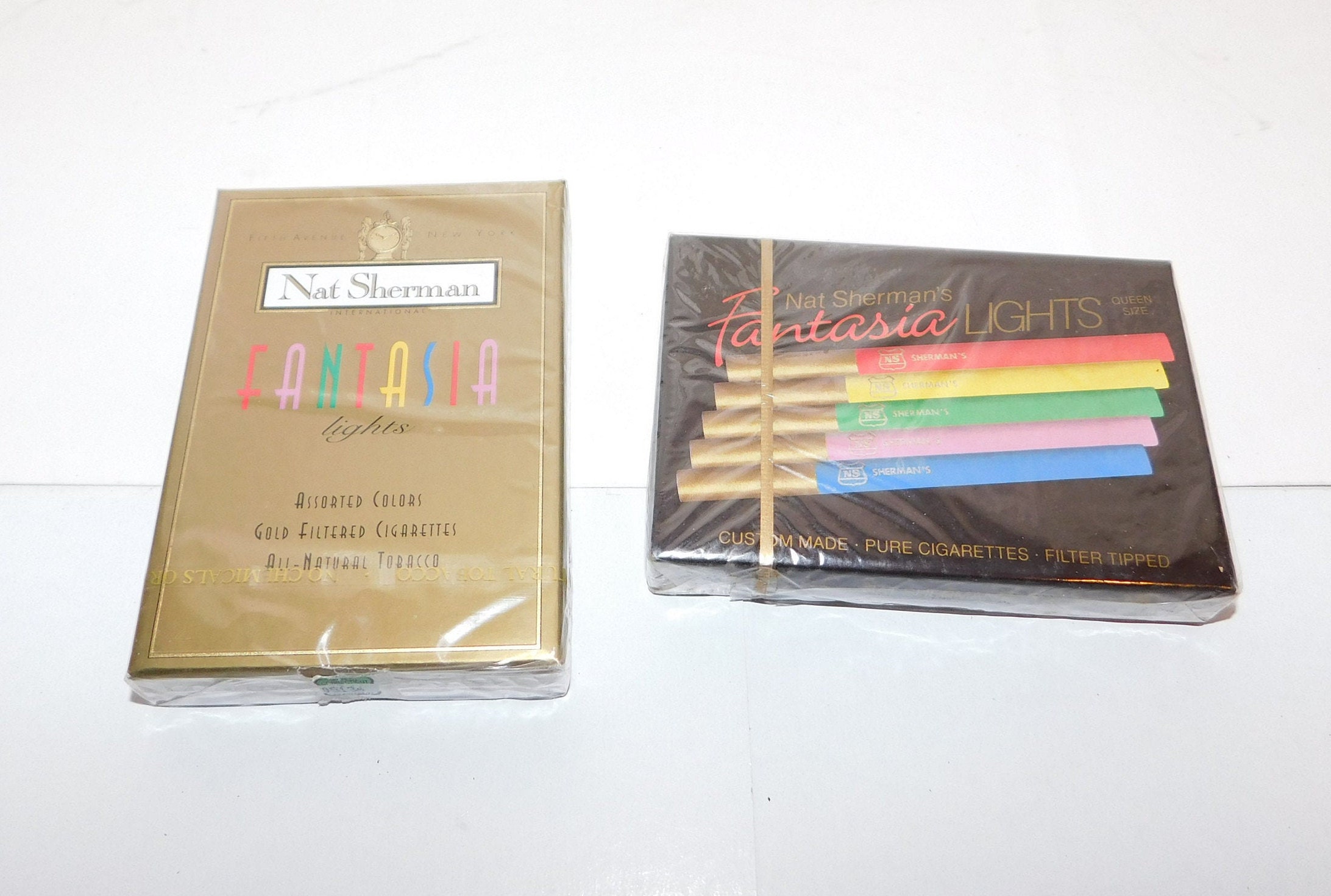 Vintage Nat Sherman Fantasia Lights Cigarettes Hard Package Tobacco  Collectibles