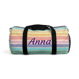 Gepersonaliseerde gestreepte plunjezak, sporttas, reistas, weekendtas, reistas met monogram, sporttas met aangepaste naam