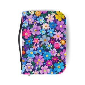 Colorful Floral Bible Cover, Bible Sleeve, Christian Gift, Religious Cover, Religious Accessories, Flower Design