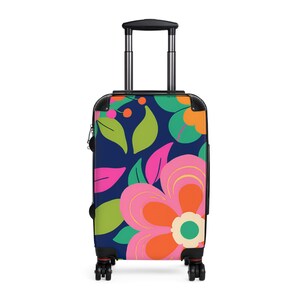Vibrant Floral Suitcase, Travel Luggage, Colorful Carry-On, Vacation Essentials, Adventure Gear, Stylish Travel Bag