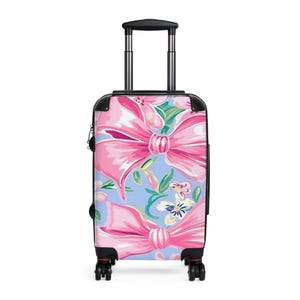 Floral Suitcase - Stylish Travel Luggage, Pink Flower Design, Cabin Bag, Perfect for Vacations, Gifts for Travelers