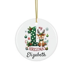 Personalized Christmas Ornament, Custom Holiday Decor, Kids First Christmas Keepsake, Festive Tree Decoration, Family Gift