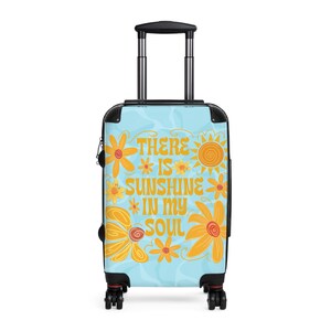 Sunny Vibes Suitcase - Travel Bag with Floral Design, Luggage for Summer Trips, Vacation Essentials, Gift for Travelers