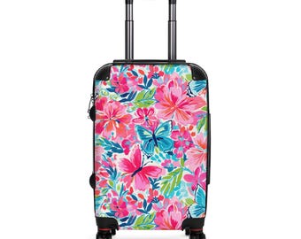 Floral Suitcase - Stylish Travel Luggage, Designer Carry-On, Personalized Bag, Vacation Essentials, Perfect for Adventurers