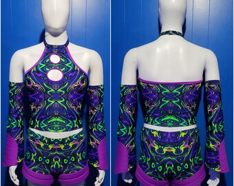LS7 Neon Melt Top, Shorts, Arm Warmers - Size S/M