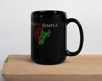 Keep It Simple v.2 Black Glossy Mug
