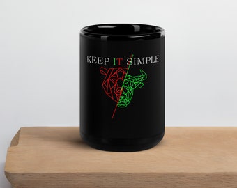 Keep It Simple Black Glossy Mug