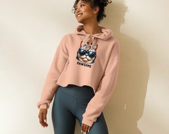 Stay Pawsome Crop Hoodie