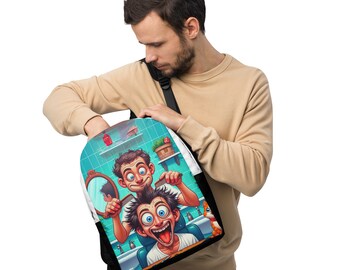 Crazy Haircut Frenzy Minimalist Backpack