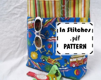 Reversible Bookbag Tote PDF pattern Tutorial EASY Instructions