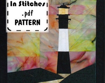 Tybee Leuchtturm Paper Piecing PDF Muster Anleitung Quilt Anleitung