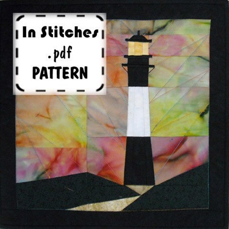 Tybee Lighthouse Paper Piecing PDF Pattern Tutorial Quilt image 1