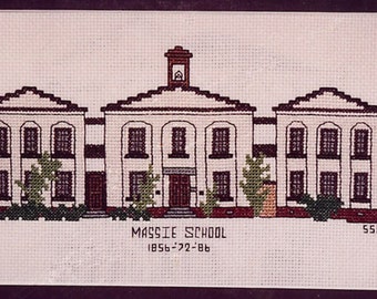 Massie School Cross Stitch PDF Pattern