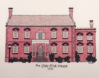 Pink House Cross Stitch PDF Pattern