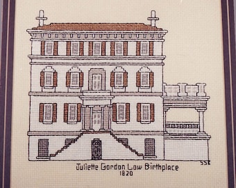 Juliette Low Birthplace Cross Stitch PDF Pattern