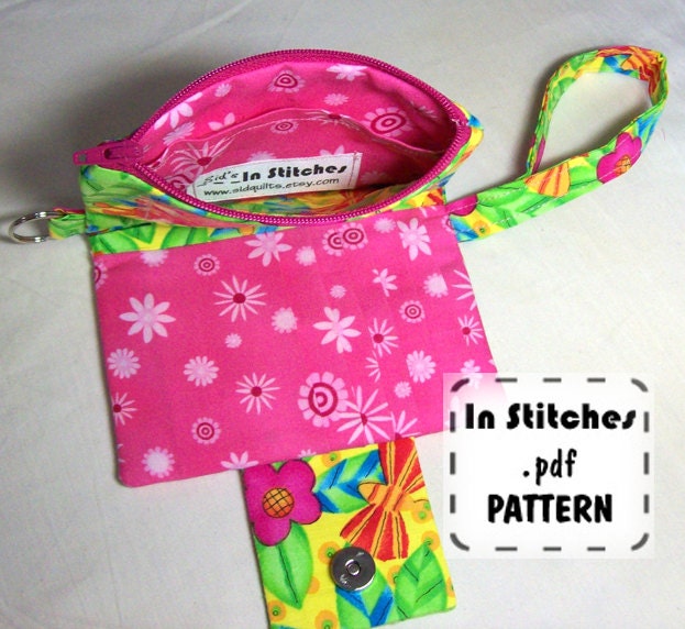 Small Wallet Wristlet PDF Pattern DIY Clutch Instructions Etsy