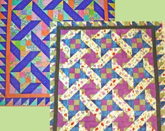 Jellyroll Weave Quilt PDF Pattern Easy Corner Scrappy