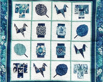 Japanese Dreams Quilt PDF Pattern Paper Foundation Piecing