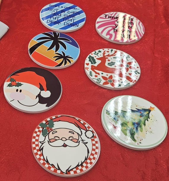 Custom Holiday Coasters (available with matching mugs)