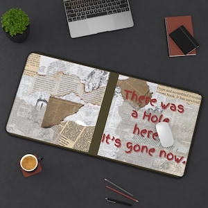 Gaming Desk Mat, Silent Hill 2 Inspired Work Mat, &#39;There was Hole here It&#39;s gone now&#39; Desk Pad, Video Game Geek Mouse Pad, Horror Gamer