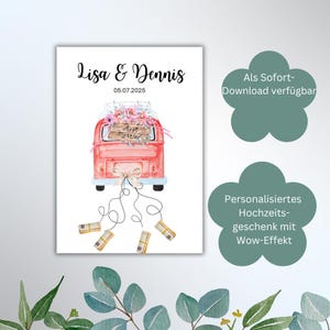 Wedding gift / cash gift for the bride and groom / wedding car / digital download PDF