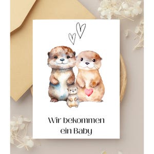 Karte Schwangerschaftsankündigung zweites Baby - Wir bekommen ein Baby - digital - Sofort Download