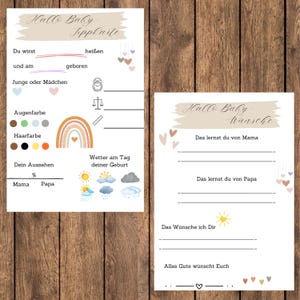 Baby Shower Guessing Game / Wishes Tip Card / Juego / Tarjeta / Descarga Digital