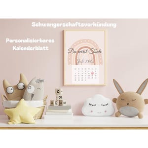 Annonce grossesse / faire-part / calendrier / personnalisable / PDF