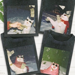 Rich Cats Shirt, Cat Meme Shirt, Cat With Money Shirt, Gen Z Joke Shirt, Stupid Brainrot Gift, Cat Lover Gift, Funny Kitty Tee, Cool Cat Tee
