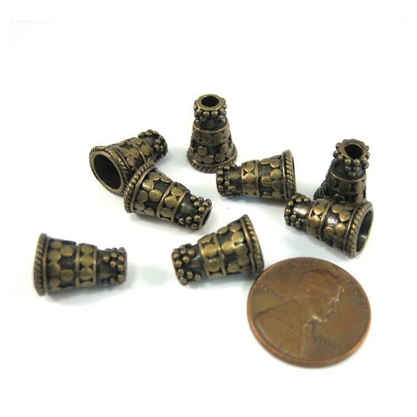 Antiqued Brass 8mm Bead Caps, Set of 8, 1049-39