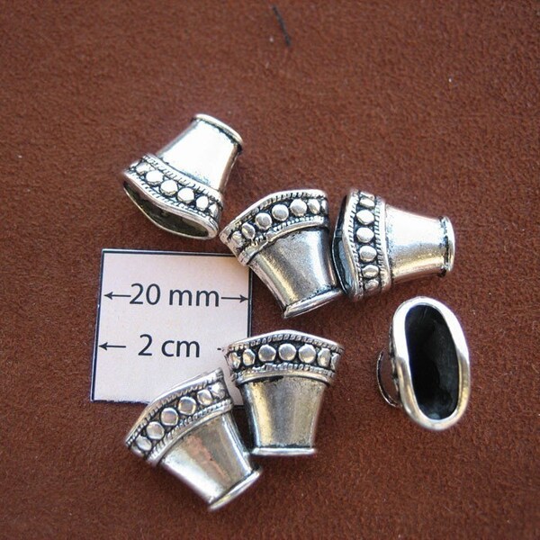 Antiqued Silver 12mm x 6mm Bead Caps, Set of 6, 1051-04