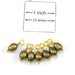 Natural Golden Olive Pearl 16mm x 6mm Drop Beads Wire Wrapped Dangles, Sold per set of 7, 1020-16