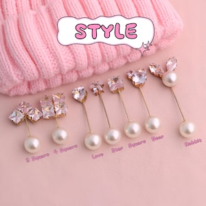 Sweater Clips for Cardigans - Knitwear Sparkle Pearl Gem Pin Button, Alternative To Buttons For Knitwear, Pearl Buttons Doer-Upper